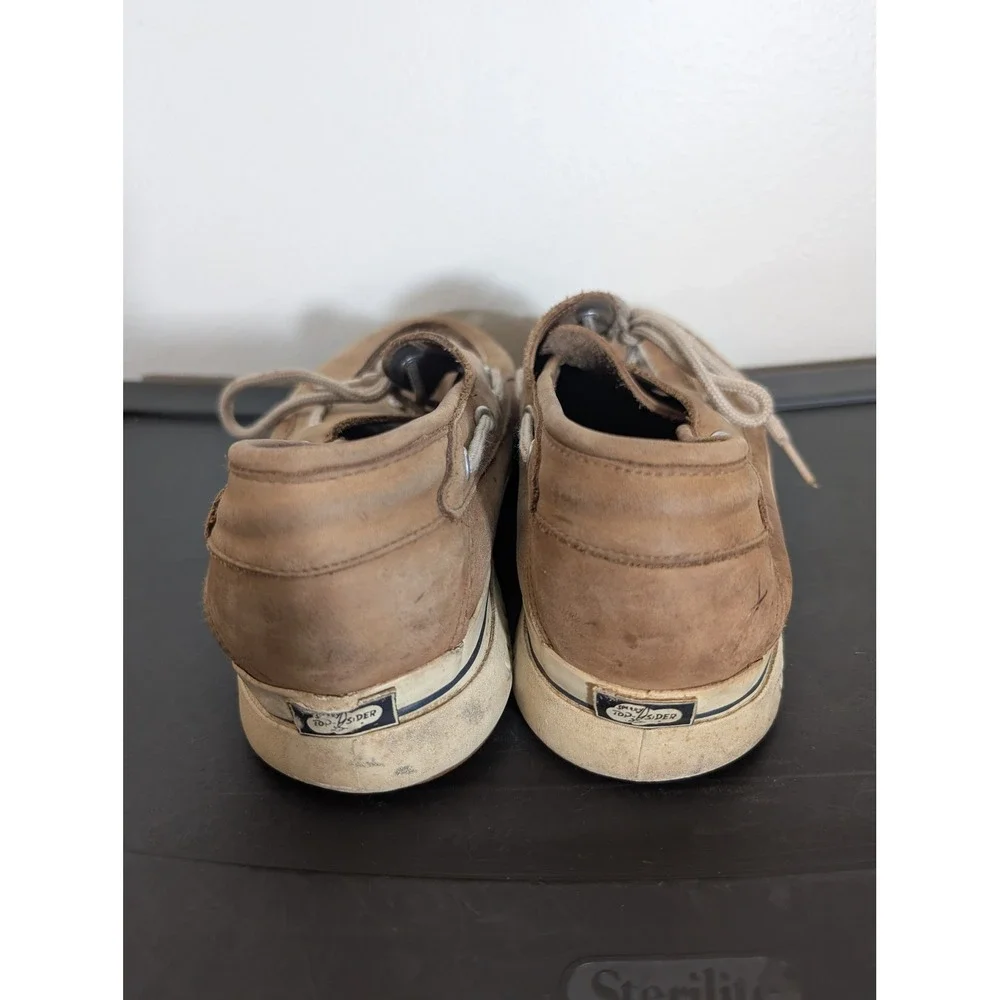 Sperry Top-Sider Bahama Mens 13 Tan Leather Boat Shoes 0284737 Grippy